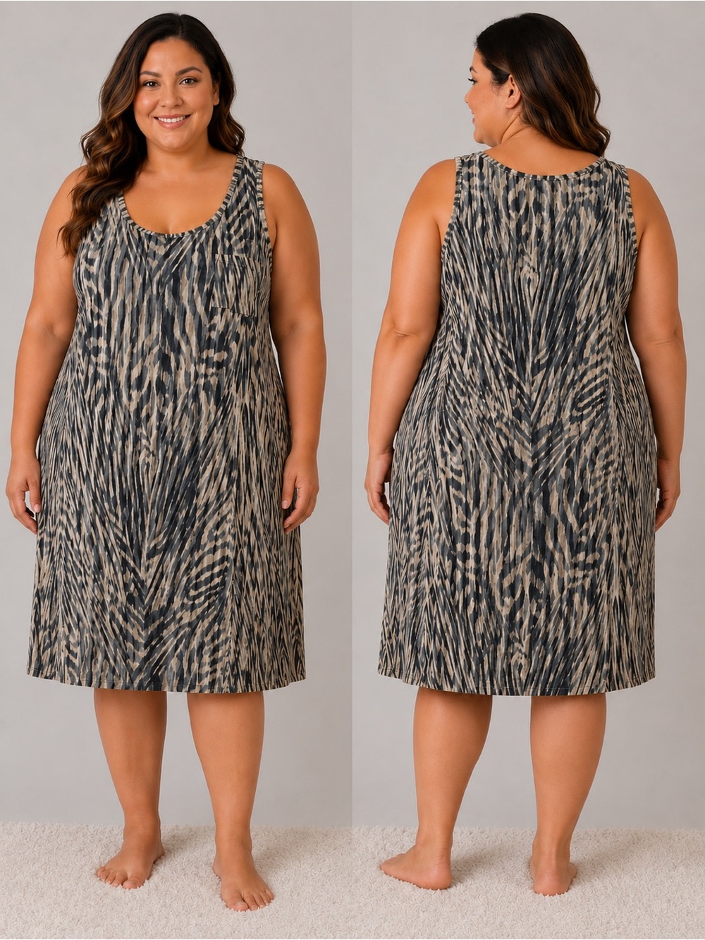 Gilligan & O’Malley XXL Animal Print Sleeveless Nightgown Sleep Dress
